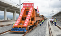 國內首創有砟軌道智能鋪軌技術  助推中老鐵路建設高質量推進