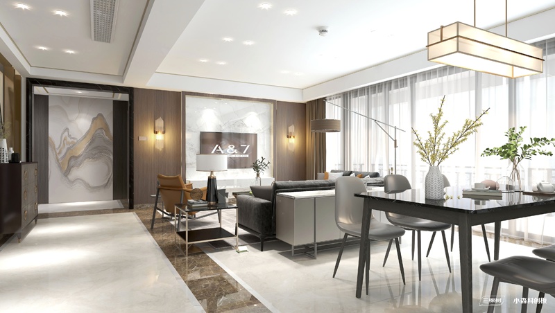 三棵樹小森科創板客廳空間效果圖