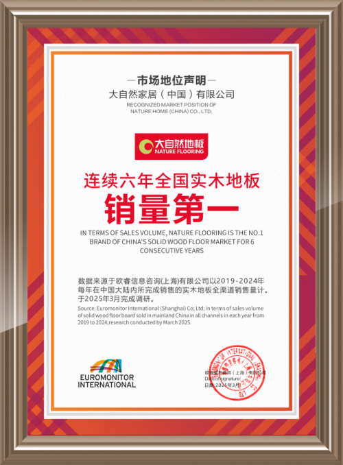 多角度協同發力，大自然家居實現實木地板銷量六連冠