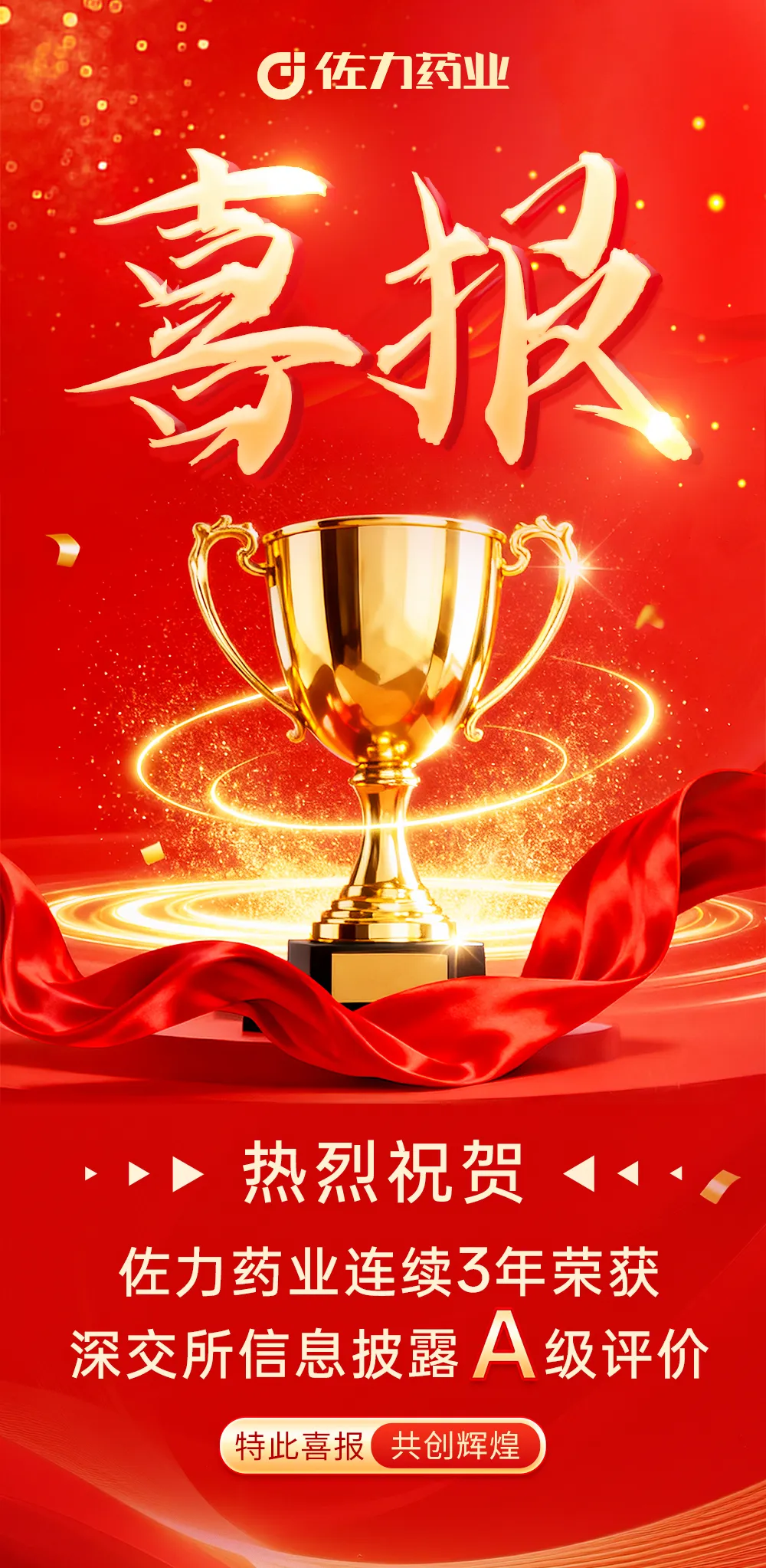 喜報｜佐力藥業連續三年榮獲深交所信息披露A級評價