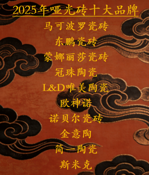 2025啞光磚十大品牌排行榜：告訴你啞光瓷磚什么品牌好？